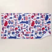 米国愛国心の7月4日 ビーチタオル (正面)