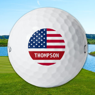 米国愛国心パーソナライズされた旗 ゴルフボール