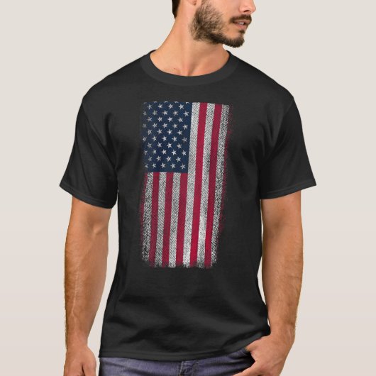 米国愛国心動揺して米国国旗 Tシャツ (正面)