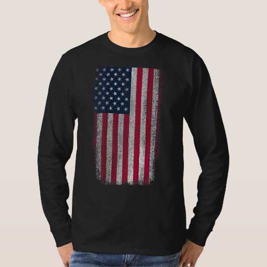 米国愛国心動揺して米国国旗 Tシャツ (正面)