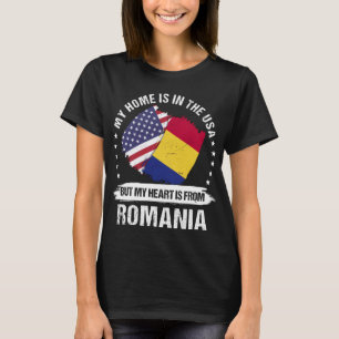 米国愛国者ルーマニア国旗のルーマニア根 Tシャツ