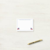 米国愛国赤白青パーソナライズされた旗 ポストイット (デスク上)