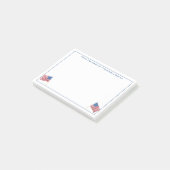 米国愛国赤白青パーソナライズされた旗 ポストイット (アングル)