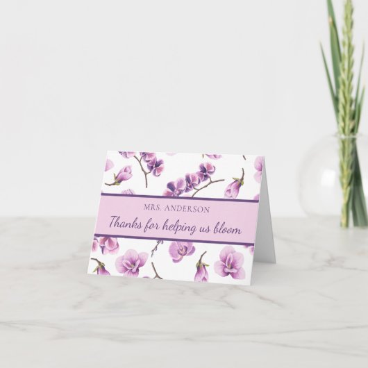 米国感謝していの開花先生あいさつ救済カードの場合 サンキューカード (正面)