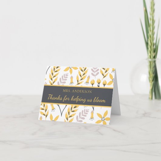米国感謝していの開花先生あいさつ救済カードの場合 サンキューカード (正面)