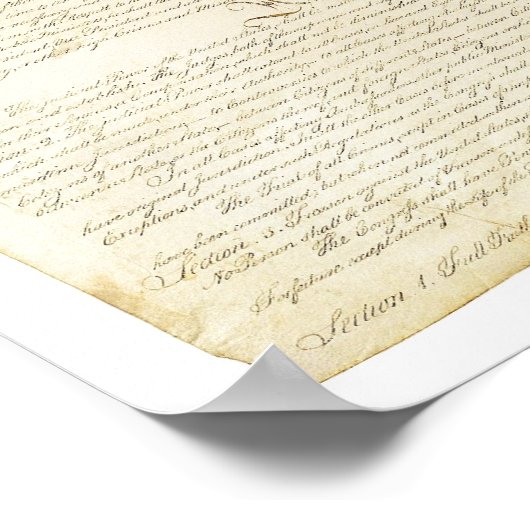 米国憲法の4つのオリジナルページすべて ポスター (角)