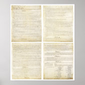 米国憲法の4つのオリジナルページすべて ポスター (正面)