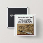 米国憲法は指示を読みました 缶バッジ (正面&裏面)