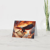 米国憲法を握り締めたハゲのワシ カード (正面)