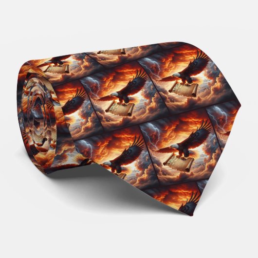 米国憲法を握り締めたハゲのワシ ネクタイ (ロール)