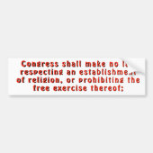 米国憲法修正第一項の信仰の自由 バンパーステッカー (正面)