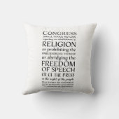 米国憲法修正第一項の自由-あなたの権利を守って下さい クッション (裏面)