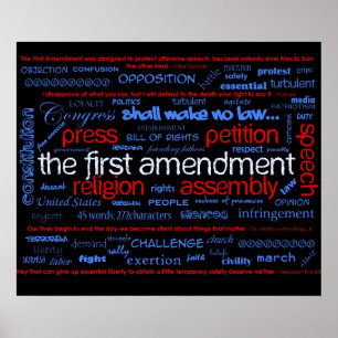 米国憲法修正第一項の「Wordle」ポスター ポスター