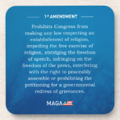 米国憲法修正第1条Free Speech MAGA x6 コースター (正面)