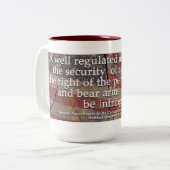 米国憲法修正第2条タイポグラフィ ツートーンマグカップ (正面左)
