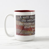 米国憲法修正第2条タイポグラフィ ツートーンマグカップ (左)