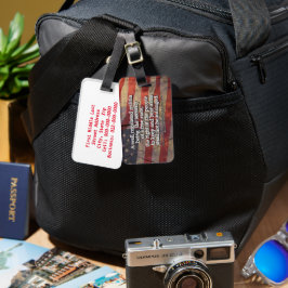 米国憲法素朴第2改正フラッグ写真 ラゲッジタグ