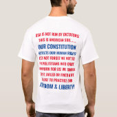 米国憲法・自由・自由2020引用文 Tシャツ (裏面)