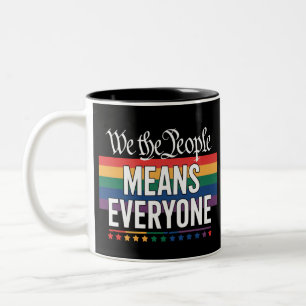 米国憲法 LGBT すべての人を包含する私たち ツートーンマグカップ