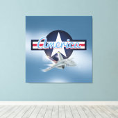 米国戦闘機 キャンバスプリント (インサイチュ (ウッドフロア))