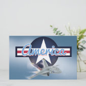 米国戦闘機 便箋 (スタンド正面)