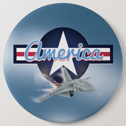 米国戦闘機 缶バッジ (正面)