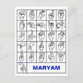 米国手話アルファベット、ASLろう者 ポストカード