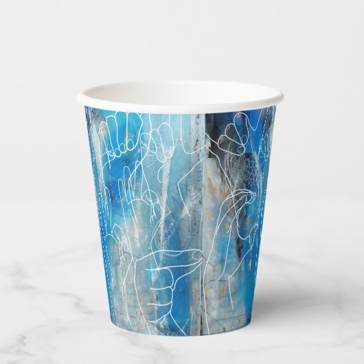 米国手話 紙コップ (正面)