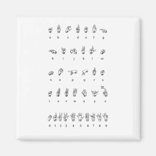 米国手話(ASL) マグネット (正面)