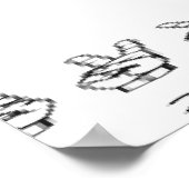 米国手話ASLアルファベットと数字チャート ポスター (角)