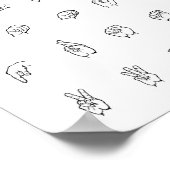 米国手話ASLチャート ポスター (角)