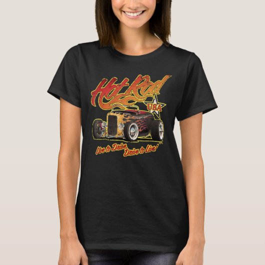 米国改造ヴィンテージ改造車動揺してDes Tシャツ (正面)