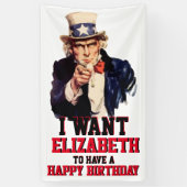 米国政府ほしいと思います 横断幕 (縦)