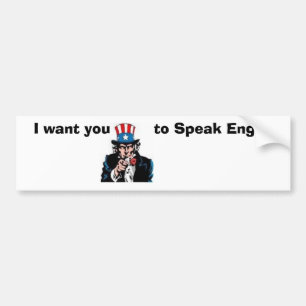 米国政府英語を話してほしいです バンパーステッカー