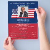 米国政治キャンペーン集会またはイベント チラシ (手)