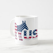 米国政治共和党の象の民主的なロバ コーヒーマグカップ (正面左)
