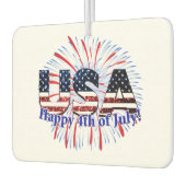 米国文字国旗のグリッター花火7月4日Happy カーエアーフレッシュナー (左)