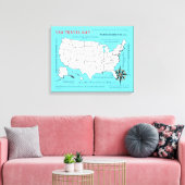 米国旅行マップ キャンバスプリント (インサイチュ (リビング))