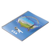 米国旅行図解入りの、写真付きのポスター ノートブック (左側)