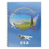 米国旅行図解入りの、写真付きのポスター ノートブック (正面)