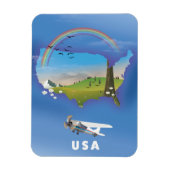 米国旅行図解入りの、写真付きのポスター マグネット (縦)