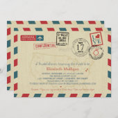 米国旅行者航空郵便 | ブライダルシャワー 招待状 (正面/裏面)