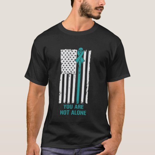 米国旗あなたは一人じゃない PTSD啓発 Tシャツ (正面)
