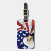 米国旗およびワシの愛国心が強い荷物のラベル ラゲッジタグ (正面縦)