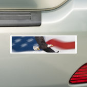 米国旗およびワシ バンパーステッカー (車上)