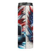 米国旗から現れるトラック タンブラー (裏面)