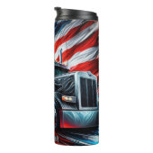 米国旗から現れるトラック タンブラー (回転右)