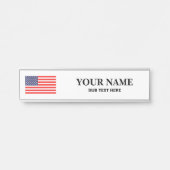 米国旗が付いているカスタムでぶら下がったな机の名札 サインプレート (正面)