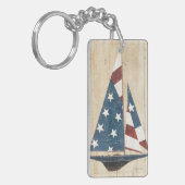 米国旗が付いているヨット キーホルダー (正面左)