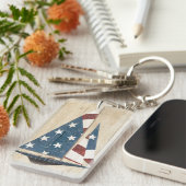 米国旗が付いているヨット キーホルダー (正面右)